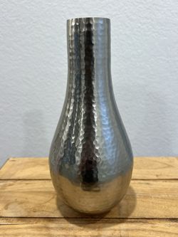 West Elm Hammered Silver Metal Vase