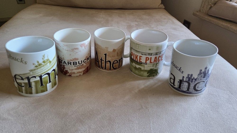 5 Starbucks Mugs