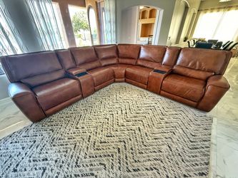 Premium Leather Couch Sectional with Power Recliners