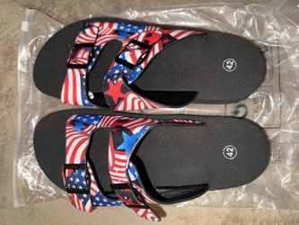 American Flag Print Sandals Size 42