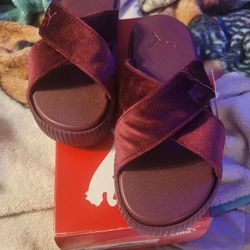 Puma Velvet Platform Slides 