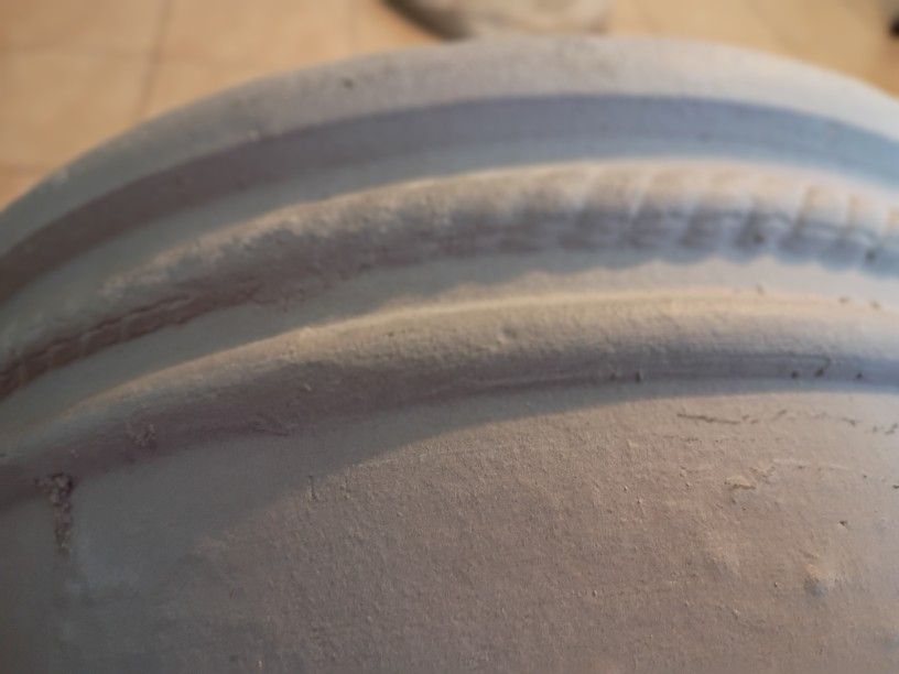 Gray Terracotta Clay Planter with Design