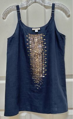 Eileen Fisher Sleeveless Top with Gold Embellishments (S)