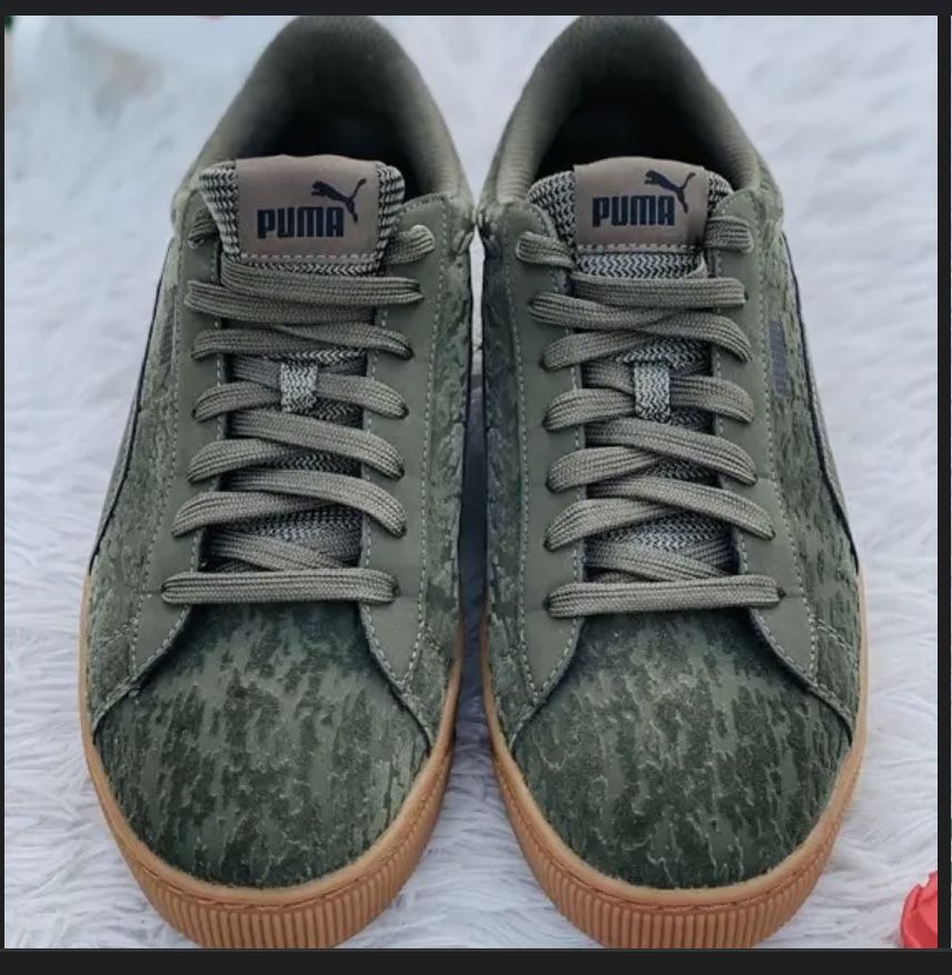 Olive puma Platform Vikki Size8