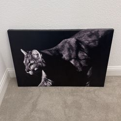 Black And White jaguar Canvas Painting