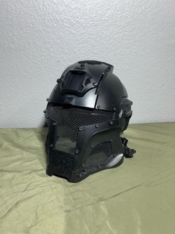 Matrix Medieval Iron Warrior Full Head Coverage Tactical Helmet / Mask