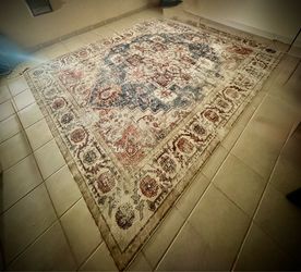 8x10 Washable Boho Rug - CHAMPLANT Beige & Blue