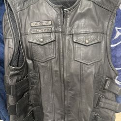 Motorcycle Leather Vest 