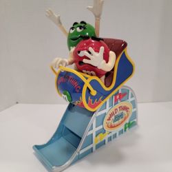 Vintage M&M’s Wild Thing Roller Coaster Candy Dispenser Red & Green
