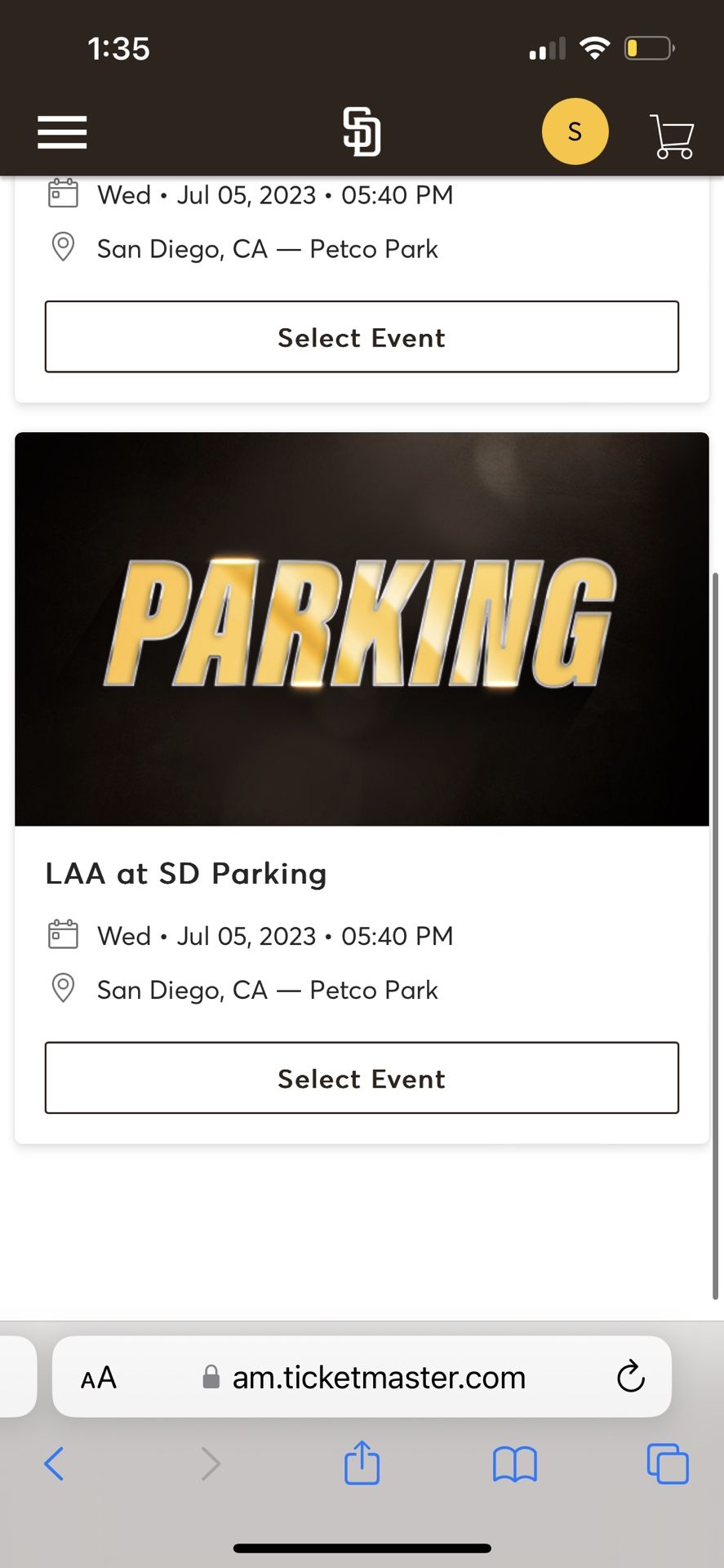 Parking For padres Game july 5th