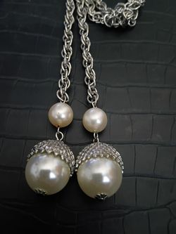 Vintage silver tone rope chain