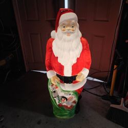 Vintage 1960s Empire Blow Mold 46" Santa With Light
