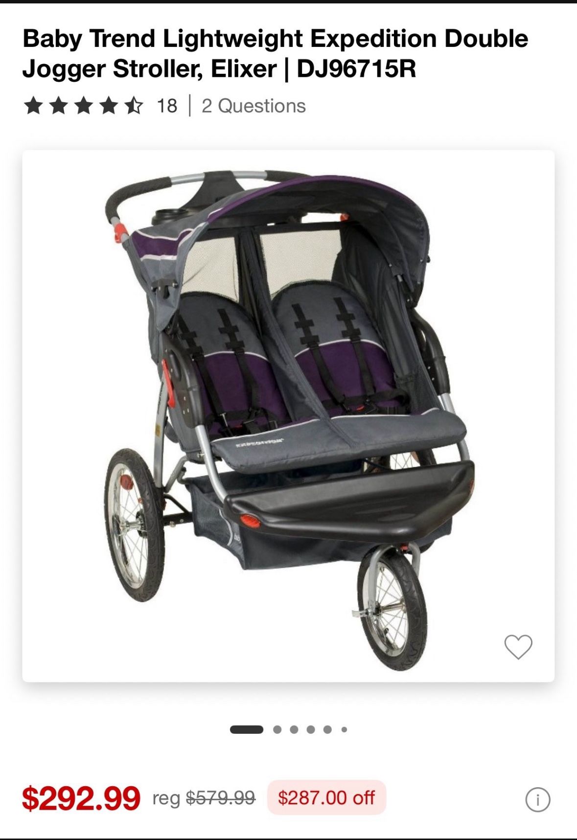 Double Stroller Jogging Baby Trend