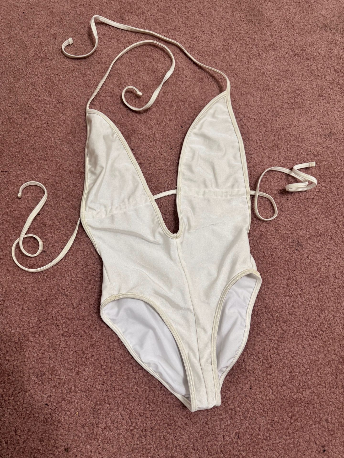 New Xs white American apparel onepiece swimsuit festival rave bodysuit swim suit
