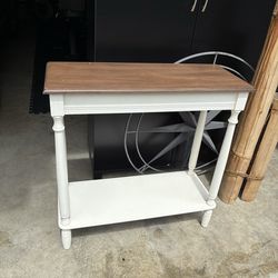 Side table with shelf