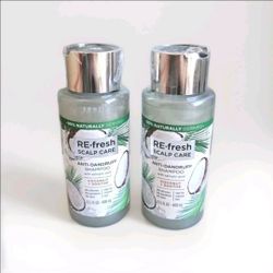 Lot Of 2 RE-Fresh Scalp Care Anti-Dandruff Shampoo Coconut Soothe 13.5 oz/400ml, New