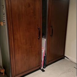 Set Of Woodpaneled Viking Refrigerator And Freezer