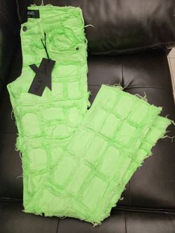 Valabasas Flared Jeans "Lime Green" (Size 30) Brand New Never Worn 100% Authentic
