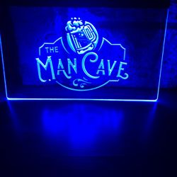 MAN CAVE LED NEON BLUE LIGHT SIGN 8x12