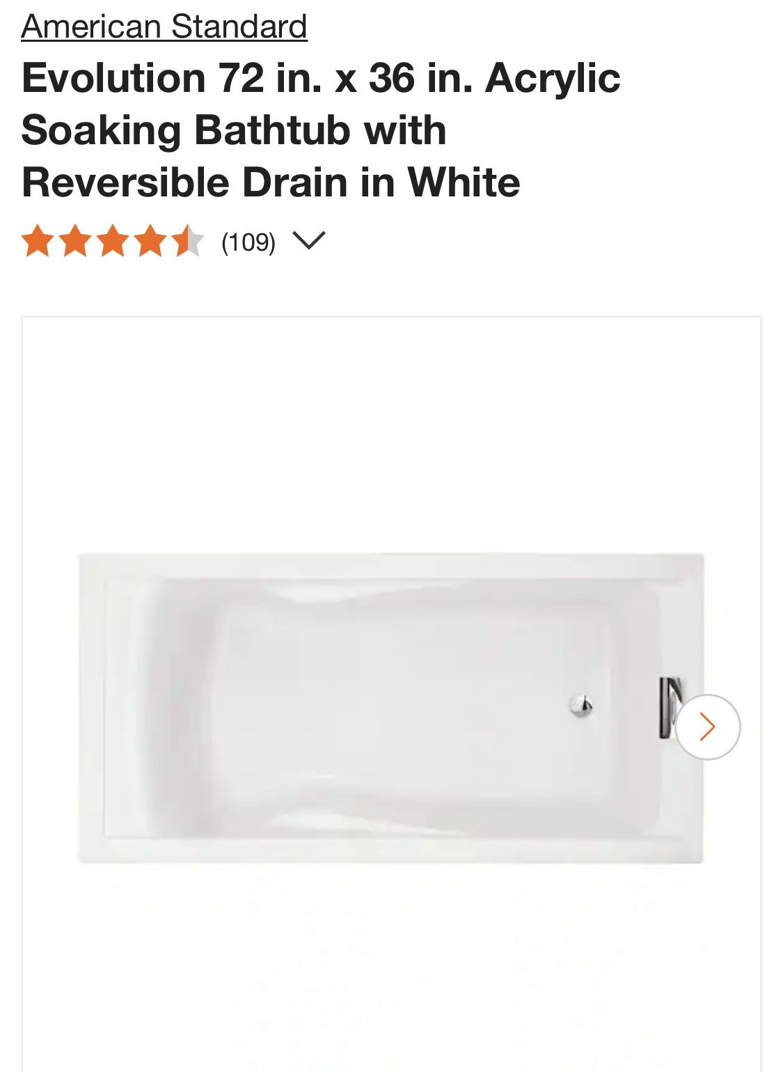 America Standard Bathtub