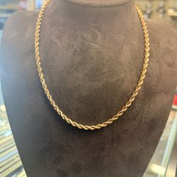 10KT Solid Rose Gold Rope Chain 42232-1