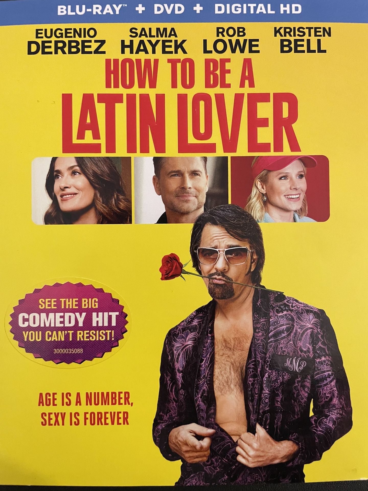 How To Be A LATIN LOVER (Blu-Ray + DVD-2017)Kristen Bell + Rob Lowe +Salma Hayek