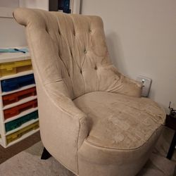 FREE Large Upholstered Chair (Stained, But Still Comfy)