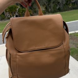 Marzelie Mom Baby leather tan backpack