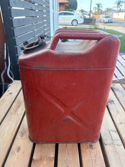 Red Metal Jerry Can Fuel Container