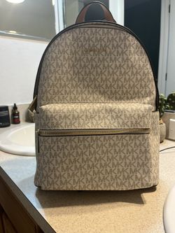 Michael Kors Backpack (Brown  And White) 