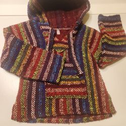 Poncho Multi Colores Witn  Pochkets 