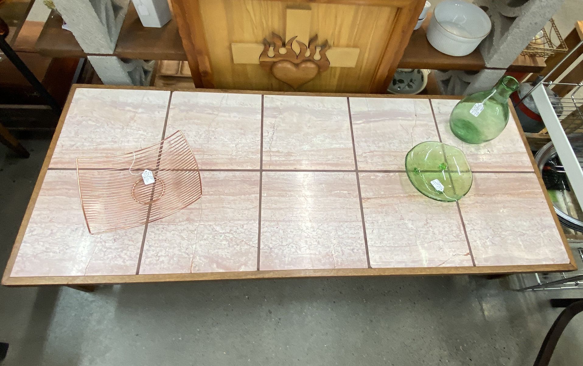 Vintage Scandinavian With Marble Top Coffee Table