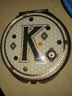 Letter K Monogram Compact Mirror