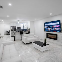 Living room couch and table set sold separately