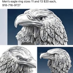 Men’s rings sizes nine through 13 $20 each