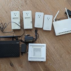 Lot Misc Network Devices Modem Router Extender Asus  ZyXEL Arris