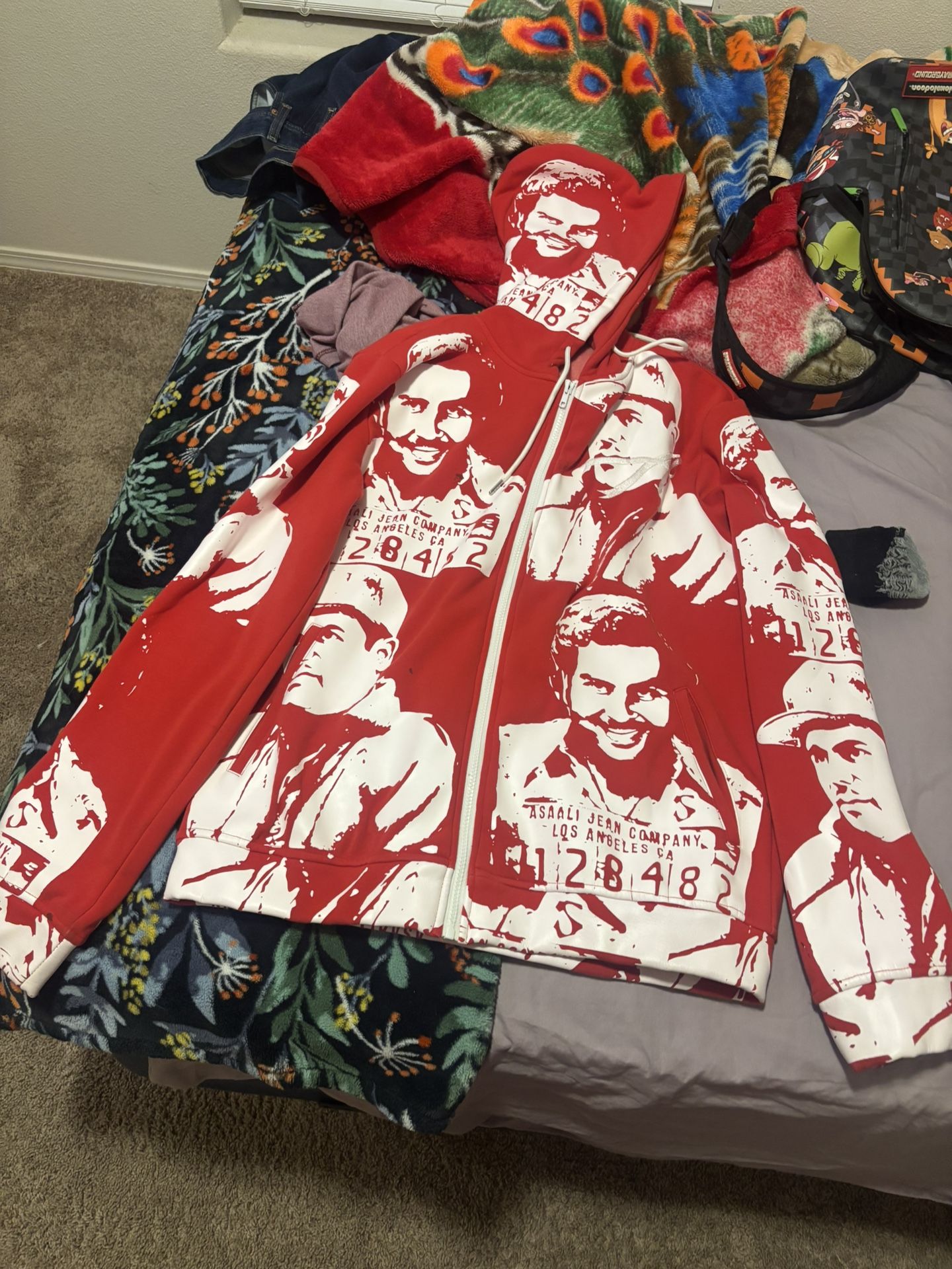 XL Asali Jacket White On Red