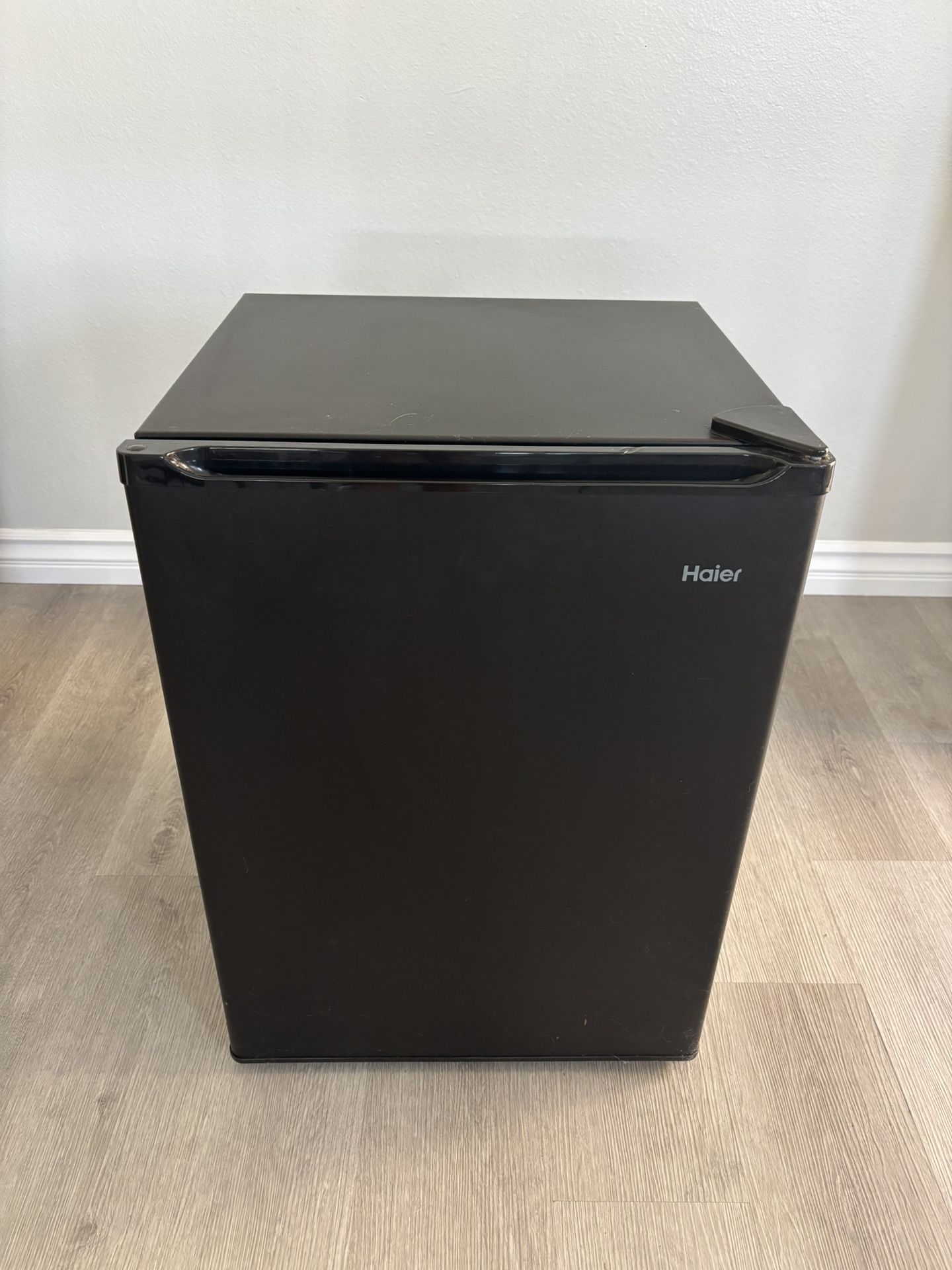 Haier black mini fridge