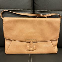 Tory Burch Crossbody / Clutch Leather Bag (Tan)