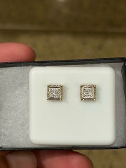 Real Gold Diamond Earrings