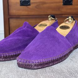 Tom Ford Espadrilles Purple Suede Leather Men’s Slip On Summer Shoes Size 10T