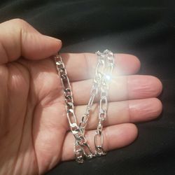 925 Stamped Silver Figaro Necklace 