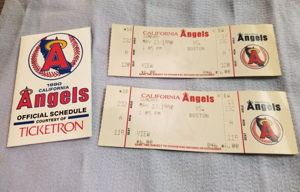 Angels Baseball Game Tickets Stubs