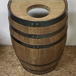 Barrel Trash Can - Custom Crafted - Half or Whole Trash Available 