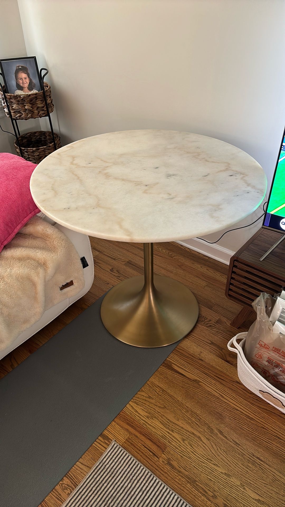 World Market Marble Table & (2) Chairs