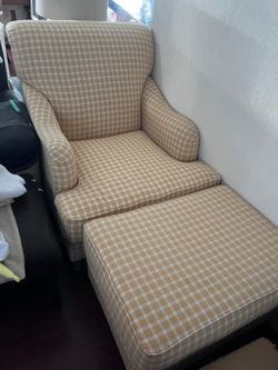 YELLOW SOFA WITH OTTOMAN