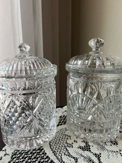 Crystal Kitchen Canisters with lids