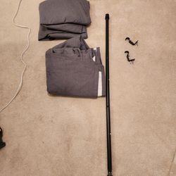 Curtain extendable rod long black color metal