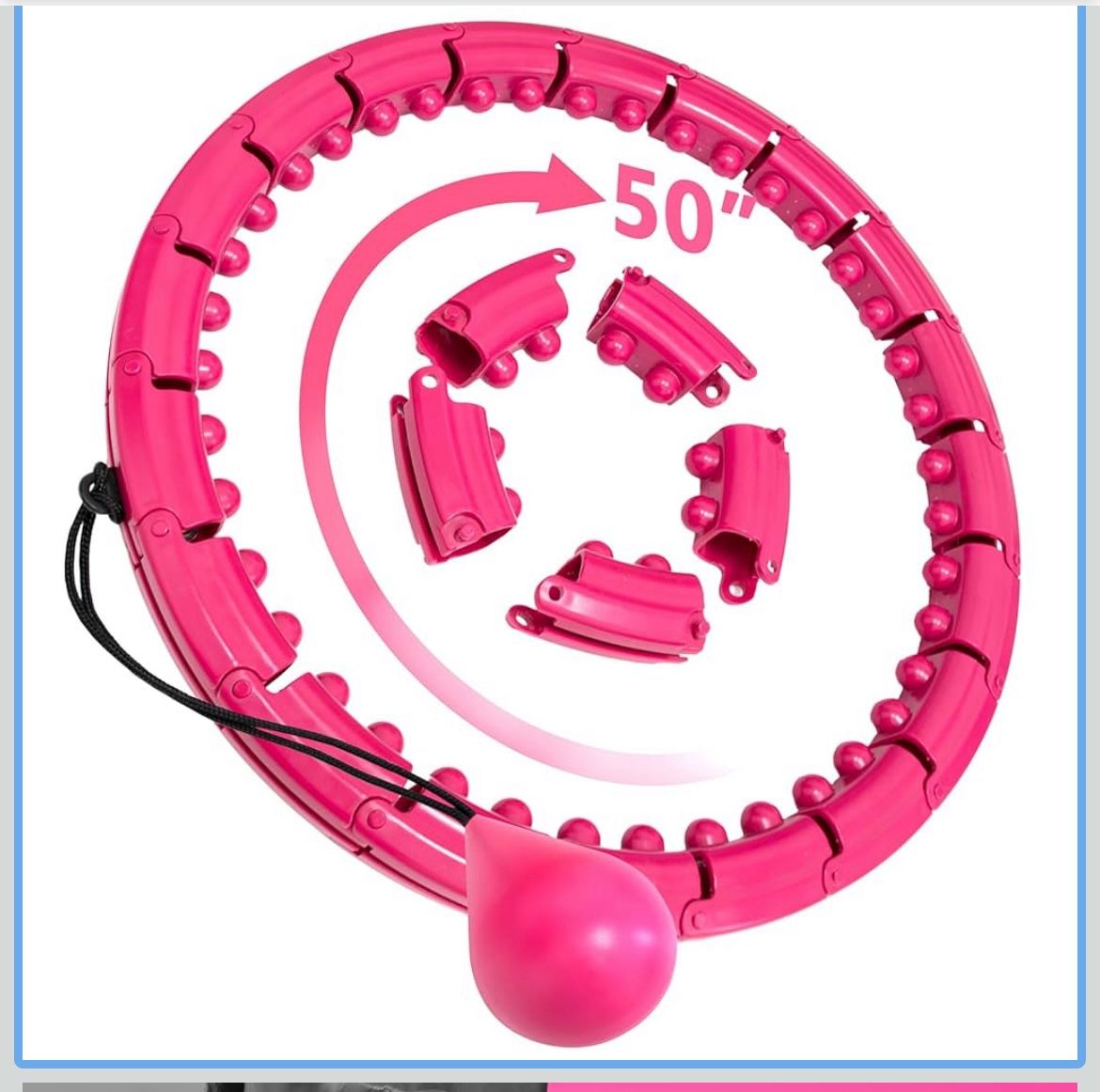 Weighted Hoola Exercise Fit Hoops Plus Size for Weight Loss, 2 in 1 Weight Loss 24 Detachable Knots Fitness Abdomen Equipment Hoops Adjustable Auto-Sp