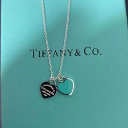 Super Cute Double Heart Authentic Tiffany & Co. Necklace 
